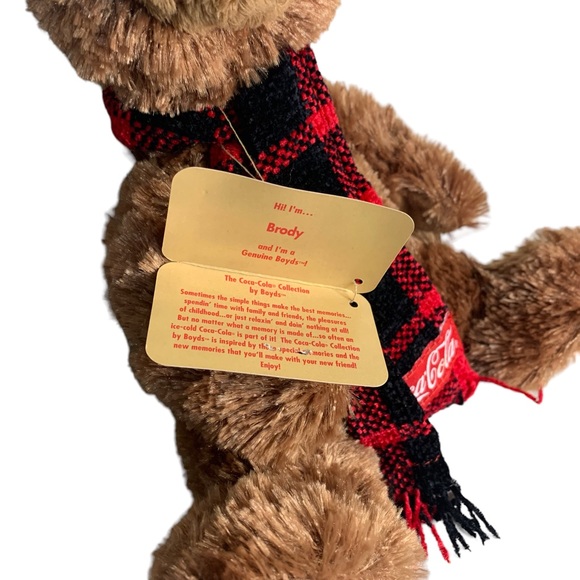 Boyds “Brody” Coca Cola Coke Plush Teddy Bear Realistic Stuffed Animal Toy NEW - Picture 8 of 12